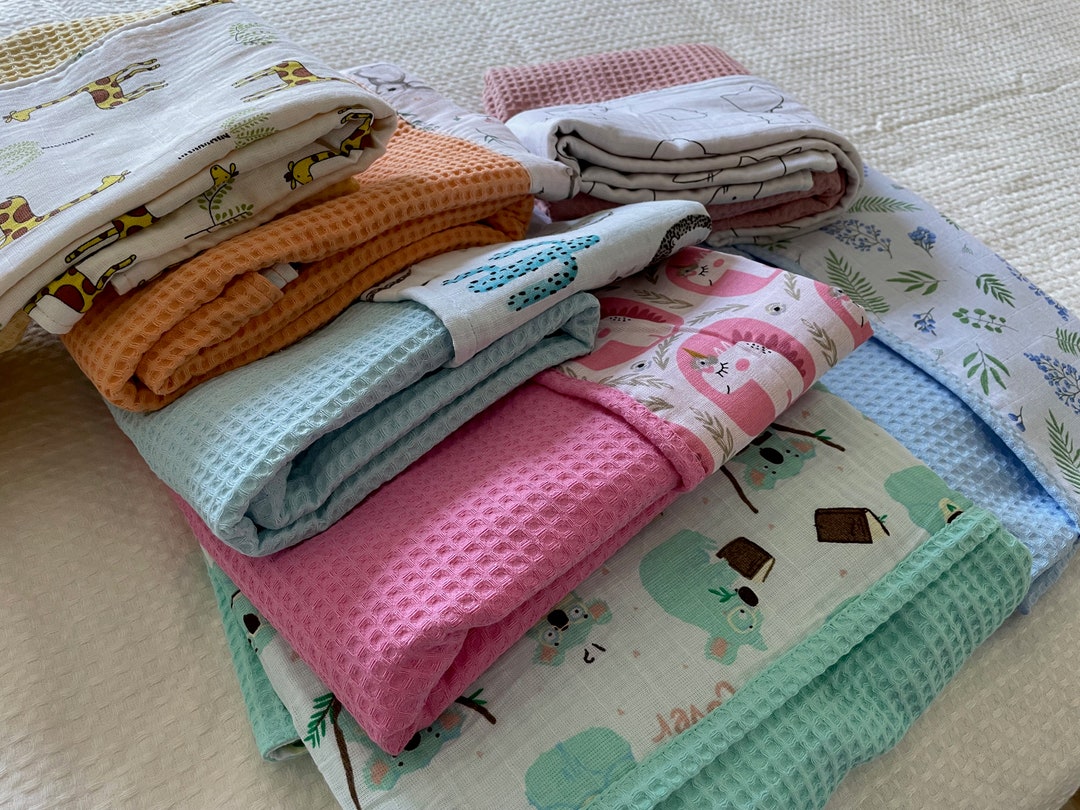 Muslin Waffle Baby Blanket Receiving Blanket Newborn Etsy