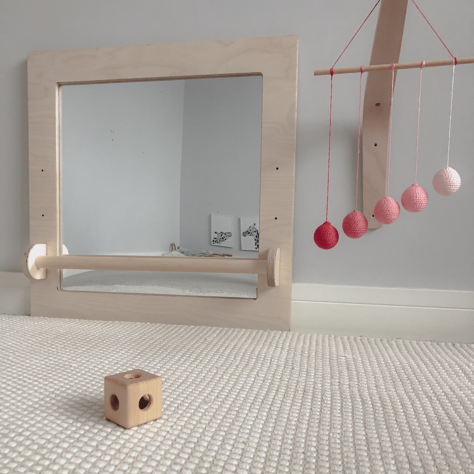 Montessori Mirror Scandi Nursery Mirror for Baby Infant Etsy UK