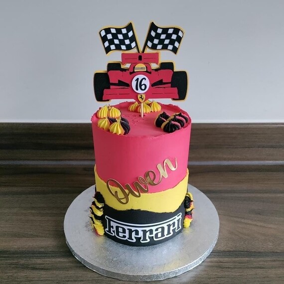 Formula One Cake Topper with Age