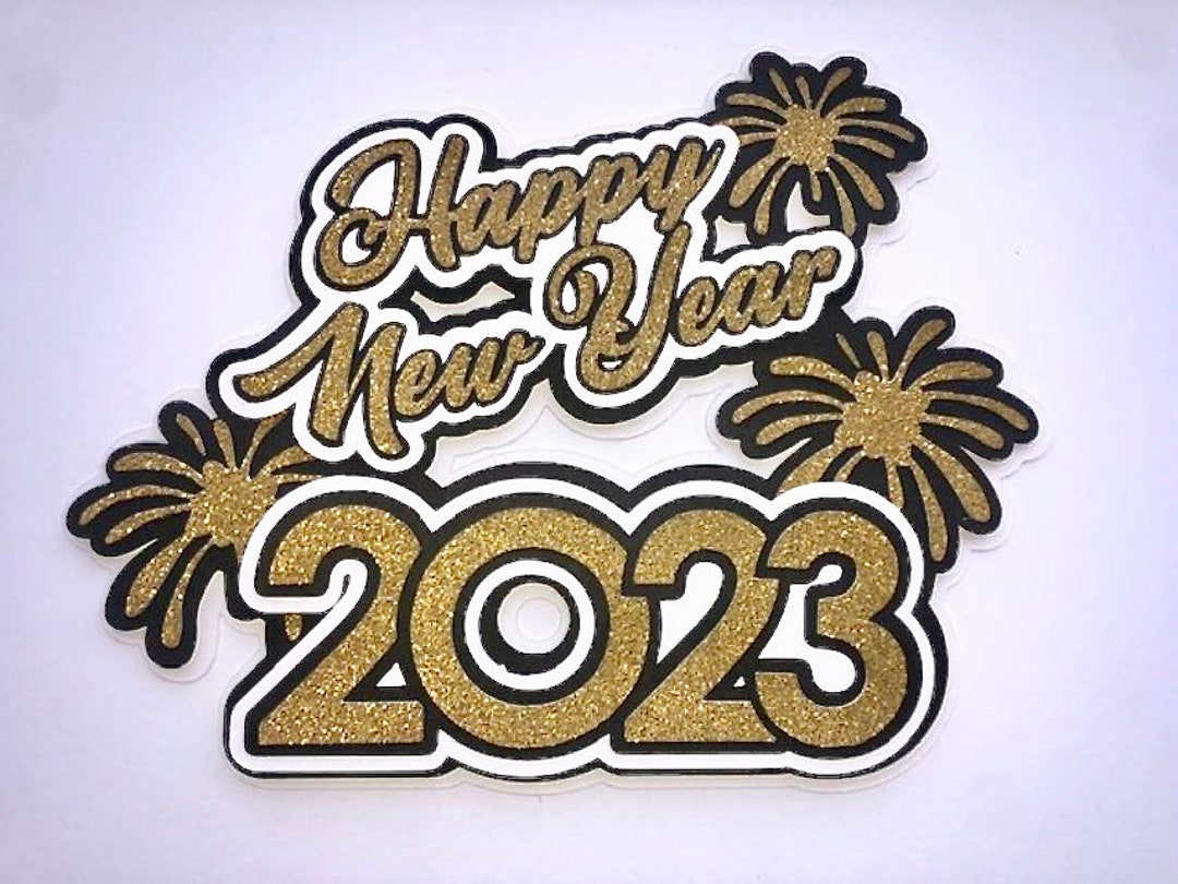 Happy New Year Cake Topper Etsy UK