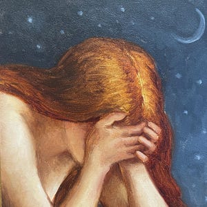 Peinture à l'huile originale d'émotions féminines