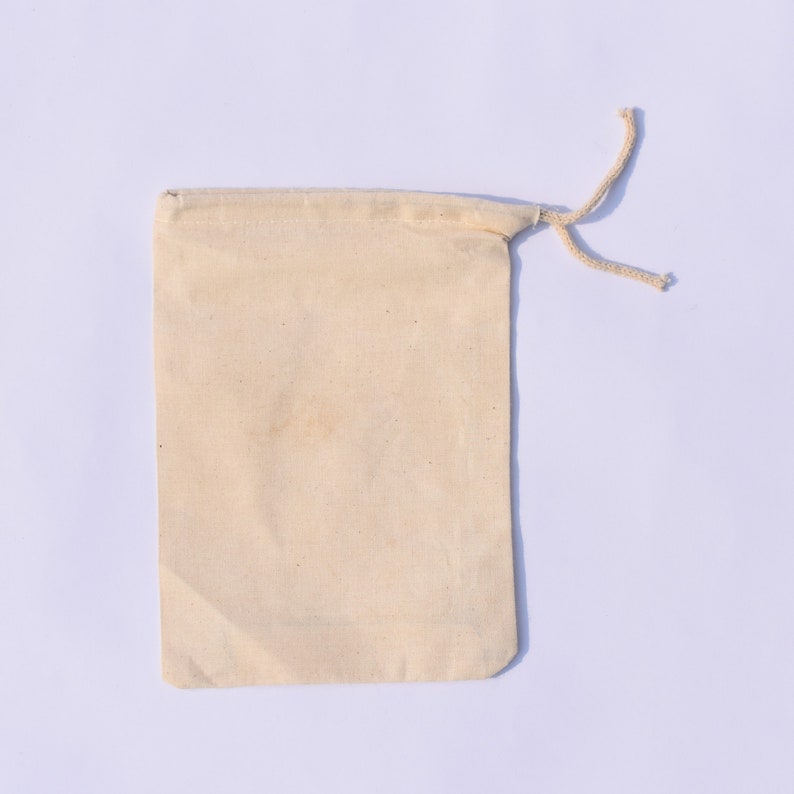 Great for Packaging Free Delivery. Natural Cotton High Quality Bags 5 x 7 Inches Cotton Single Drawstring Muslin Bag Great Value
