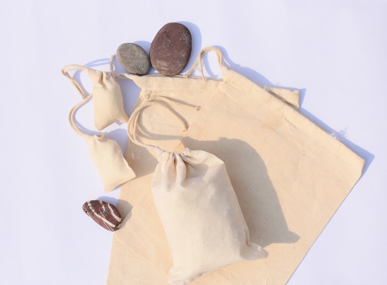 Available in Pack of 25 Jewellery Storage Bags 50 and 70 12x16 Inches Organic Cotton Reusable Single Drawstring Eco Muslin Bags