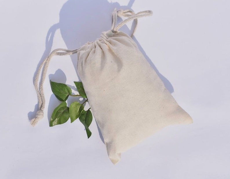 Premium Quality Storage Bags 100 pcs of 6x10 Inches Organic Cotton Reusable Double Drawstring Muslin Bags Best for Packaging.