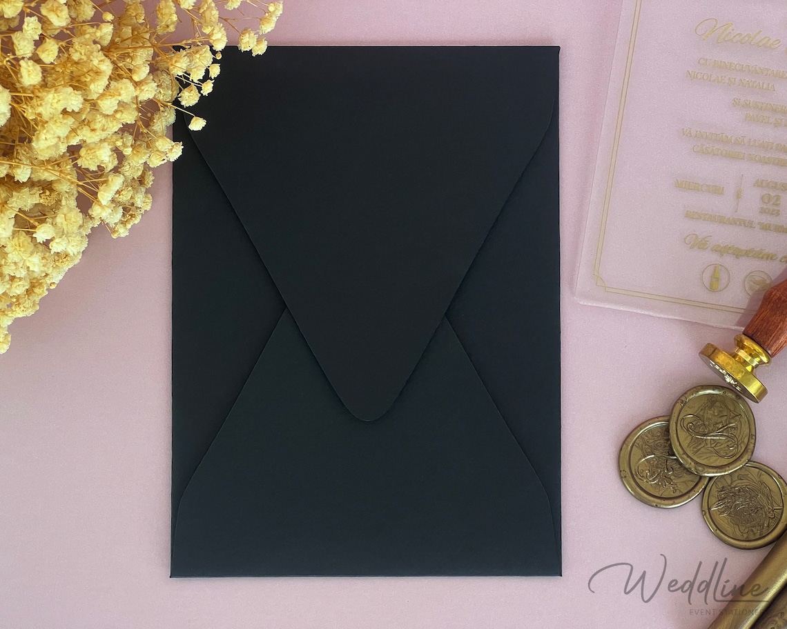 Black Envelope for Wedding Invitation, Luxury Wedding Invitations ...