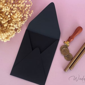 Black Envelopes for Wedding Invitation, Luxury Wedding Invitations Envelopes, Vertical Envelope for Invitations, Envelopes 184x133 mm