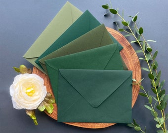 Premium Green Envelopes for Wedding Invitations, Green Wedding Invitations Envelopes, Green Paper Invitation Envelopes 130x180 mm