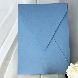 Sobre Azul Polvoriento para Invitación de Boda, Sobres de Invitaciones de Boda de Lujo, Sobre Vertical para Invitaciones, Sobres 184x133 mm