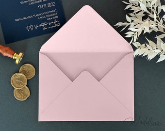 Blush Pink Envelopes for Wedding Invitations, Pale Pink Envelopes for Invitations, Light Pink Envelopes , Envelopes 133x184 mm