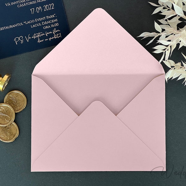 Blush Pink Envelopes for Wedding Invitations, Pale Pink Envelopes for Invitations, Light Pink Envelopes , Envelopes 133x184 mm