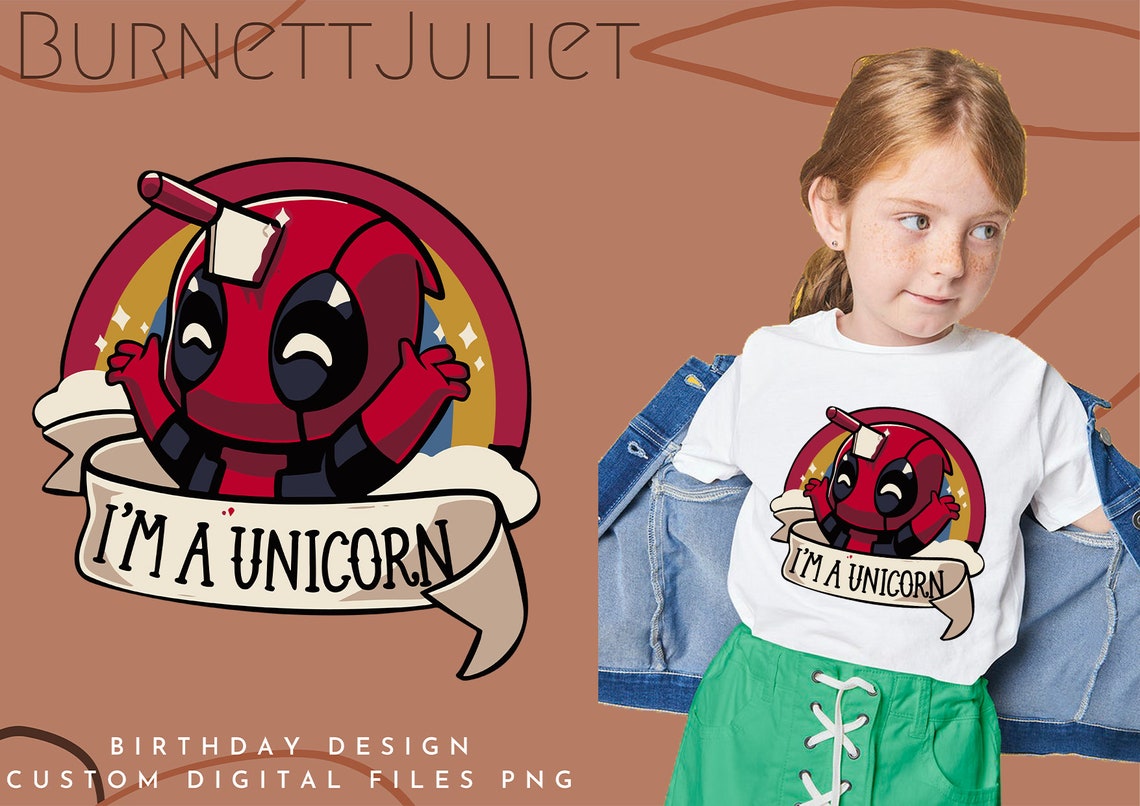 Deadpool Chibi I'm A Unicorn Svg Funny Deadpool Svg Etsy