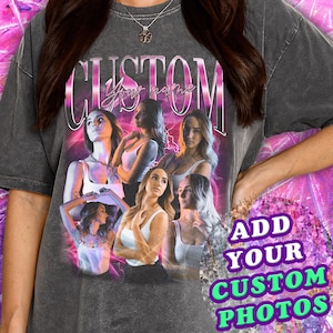 Personalised Bootleg Comfort Colors® T-Shirt, Girlfriend shirt Personalised Shirt, Vintage Tshirt, Custom Collage, 90s Bootleg Shirt Rap Tee