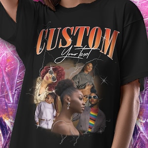 Custom Your Own Bootleg Tee, Retro Custom Bootleg Rap Tee, Custom Bootleg, Custom Your Photo, Insert Your Design, Vintage Graphic Tshirt