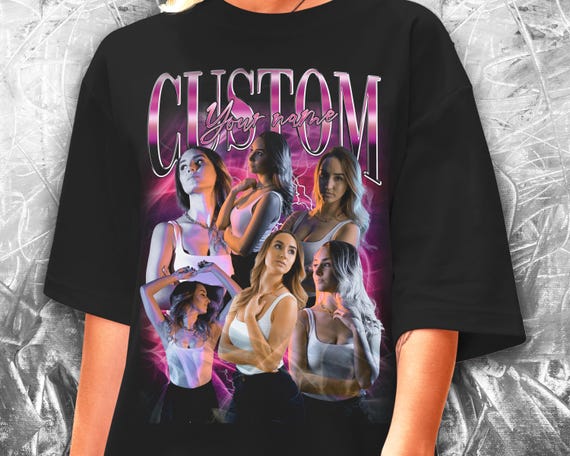 Personalized 90s Bootleg T-Shirt: Custom Photo Collage Design, Girlfriend t shirt Personalised, Vintage tshirt, 90s Bootleg shirt, Rap Shirt