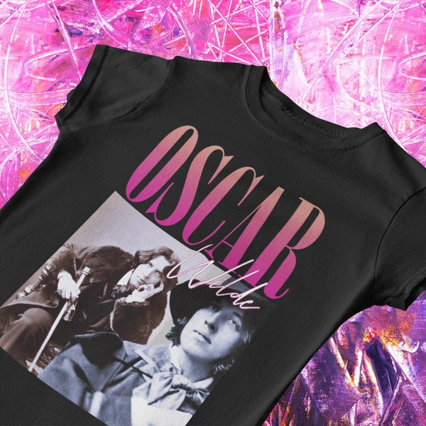 Oscar Wilde 90er Jahre Vintage Inspiriert T-Shirt | Oscar Wilde Shirt, berühmte Schriftsteller, berühmte Literaturist, Dorian Gray, berühmte Autoren, Bücher