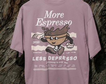 Espresso Depresso T-Shirt: Retro Coffee Graphic Tee