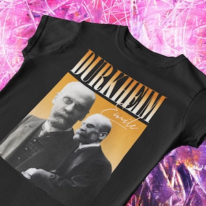 Emile Durkheim T-shirt: 90-tals vintage-t-shirt med sociologimotiv