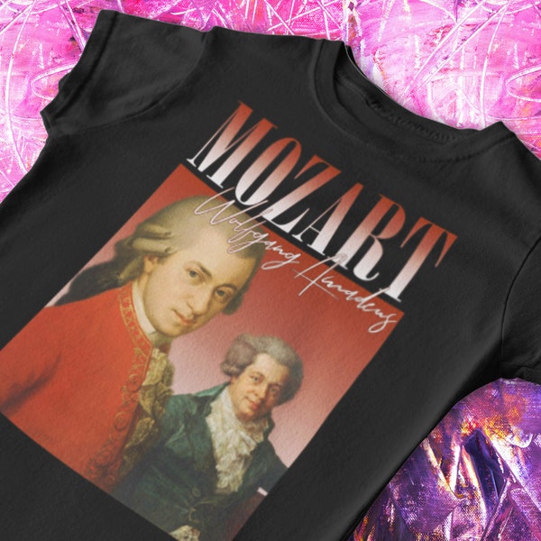 Mozart T-Shirt | Wolfgang Amadeus, 90er Jahre Shirt, Vintage, berühmtes Musiker-T-Shirt, klassisches Musik Geschenk, Musikliebhaber, Y2K Top, Mozarts Tee, Klavier