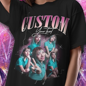 Make your own custom, Y2K, 00s Fashion, Nineties, 1990s, Retro TShirt, Personalised Photo Top, Personalized Photos, Custom Photo T-Shirt
