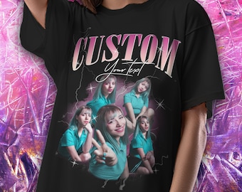 Custom 90s Bootleg T-Shirt: Personalized Photo Tee