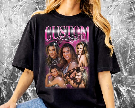 Custom shirt for boyfriend girlfriend, Personalized Shirt, Girlfriend tshirt, Vintage Tee, Bootleg rap tee, Custom 90s Photo, Husband gift