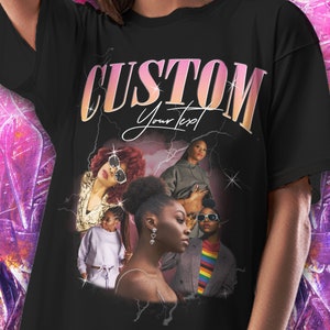 Custom Bootleg T-Shirt, Y2K Top, 90s Custom Tee, Retro TShirt, Make Your Own Vintage Shirt, 1990s Style, Custom Gift, Custom Bootleg Rap Tee image 1