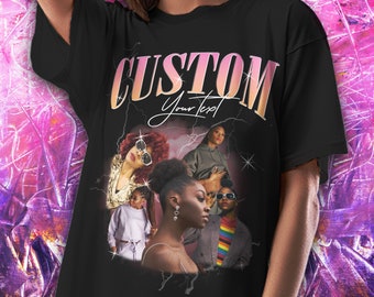 Custom Bootleg T-Shirt, Y2K Top, 90s Custom Tee, Retro TShirt, Make Your Own Vintage Shirt, 1990s Style, Y2K Aesthetic, Custom Gift
