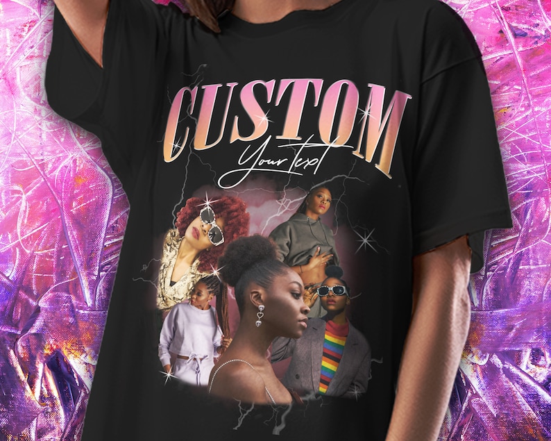 Custom Bootleg T-Shirt, Y2K Top, 90s Custom Tee, Retro TShirt, Make Your Own Vintage Shirt, 1990s Style, Custom Gift, Custom Bootleg Rap Tee image 1