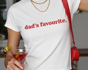 Papas Lieblings-Baby-T-Shirt, Papa-T-Shirt, Papas Mädchen-Crop-Top, Tochter lustiges T-Shirt, Geschenk für Geschwister, Schwester-Baby-T-Shirt, Vatertagsgeschenk