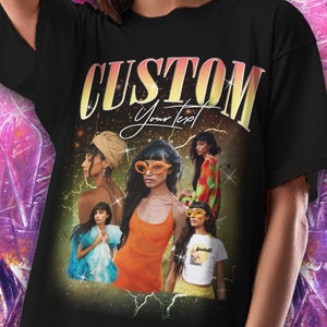 Custom Your Own Bootleg Tee, Retro Custom Bootleg Rap Tee, Custom Bootleg, Custom Your Photo, Vintage Graphic T-shirt, Insert Your Design