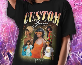 Make your own custom, Y2K, 00s Fashion, Nineties, 1990s, Retro TShirt, Personalised Photo Top, Personalized Photos, Custom Photo T-Shirt