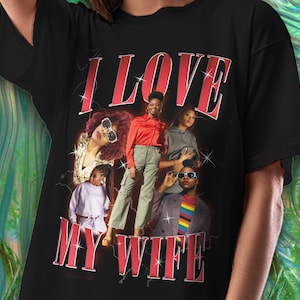 Anpassad foto-T-shirt, Y2K-stil, Jag älskar min fru, Jag älskar min flickvän, Anpassad skjorta, Bootleg-t-shirt, Alla hjärtans dag-present, Presenter till henne, Fruar, Flickvänner bild 2