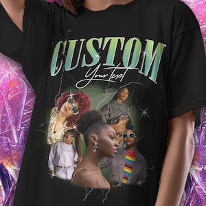 Personalised Bootleg T Shirt, Girlfriend t shirt Personalised, Vintage tshirt, Custom Collage Design Tshirt, 90s Bootleg t shirt,Rap T-shirt