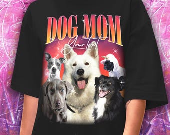 Custom 90s Retro Pet T-Shirt: Personalized Dog Photo Shirt