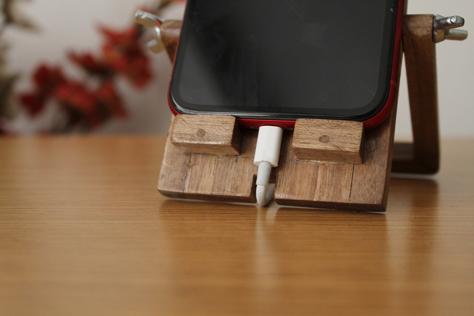 Adjustable Wallnut Phone Stand Etsy UK