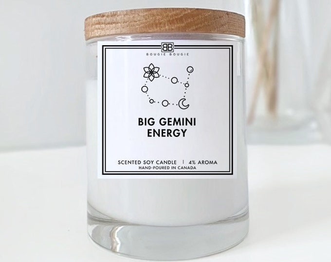 Gemini Energy Candle | Soy Wax Candle | Zodiac Sign | Astrology Candle | Home Decor| Scented Candle Constellation | Handmade | Funny | Gift