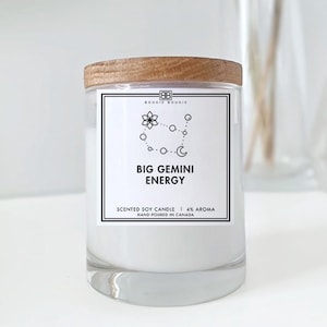 Gemini Energy Candle | Soy Wax Candle | Zodiac Sign | Astrology Candle | Home Decor| Scented Candle Constellation | Handmade | Funny | Gift