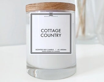 Cottage Country | Soy Luxe Candle | 100% Handmade Soy Candle | Wood Lid | Home Decor | Scented Candle | Cozy | Minimalist