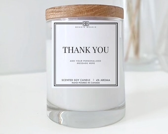 Custom Thank You Candle | Personalized Soy Wax Candle | Unique Gift | Candle With Message | Scented Candle | Handmade | Gift