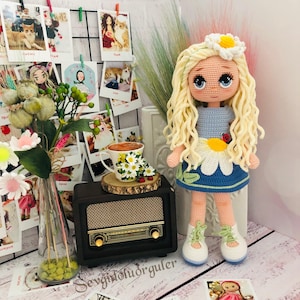 RUSSIAN PATTERN Daisy/Roller Skater Girl Doll Amigurumi PDF