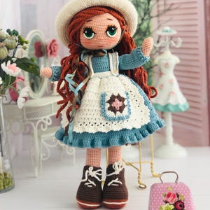 ENGLISH PATTERN Girl with a Hat Doll Amigurumi  PDF
