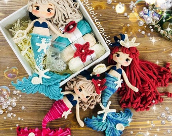ENGLISH PATTERN Sea Star Mermaid Amigurumi  PDF