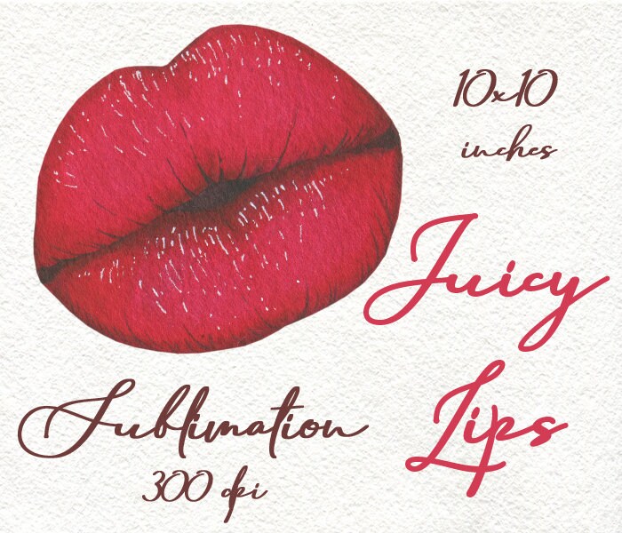 Juicy Red Lips Sublimation PNG Instant Download Lips Tshirt Etsy Canada