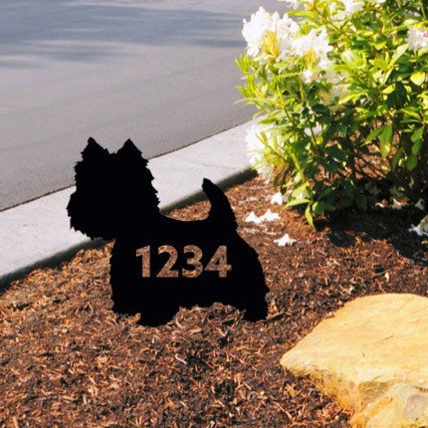 Westie House Number Sign | West Highland Terrier | Custom House Number