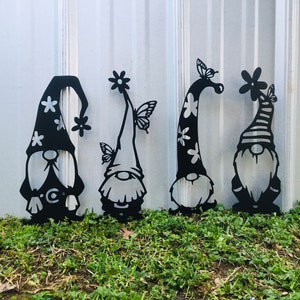 Garden Gnomes Set/Individual, Metal Yard Art