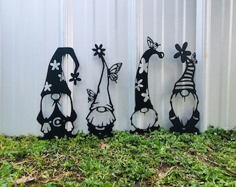 Garden Gnomes Set/Individual, Metal Yard Art