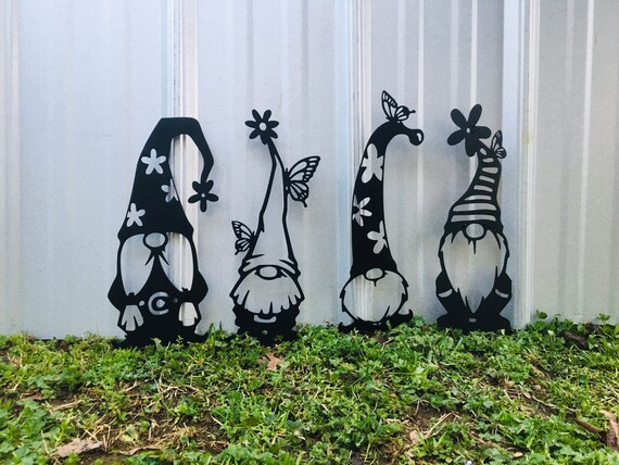 Garden Gnomes Set/Individual, Metal Yard Art