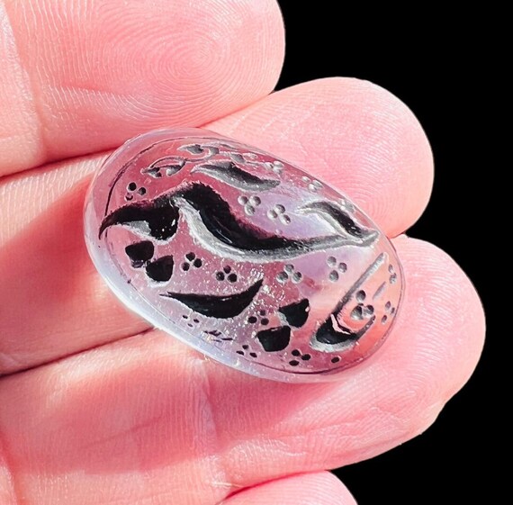 Natural Dore Najafi Islamic Quran carving Oval Shia Moslem Quran Ya Rahim 18x28mm gemstone