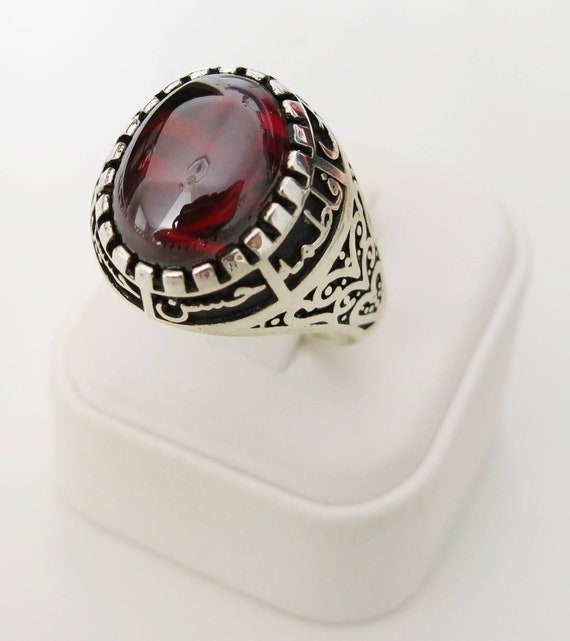 925 Sterling Silver Shia Ahlulbayt Ring – Islamic Jewelry for Men, Arabic Calligraphy Religious Gift