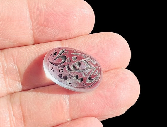 Natural Dore Najafi Islamic Quran carving Oval Shia Moslem Quran Ya Hefiz 15x22mm gemstone